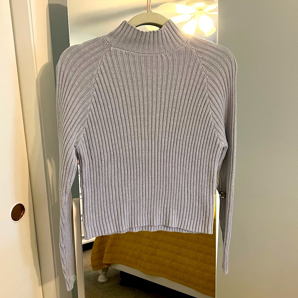 Forever 21, Grey Cropped Cable Knit Sweater, M